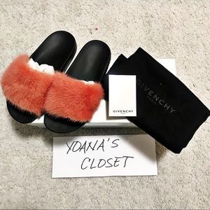 GIVENCHY PARIS MINK FUR SLIDES
